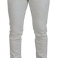 Chic White Denim Pants - Slim Fit Luxury Cotton Blend