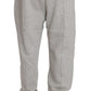 Elegant Gray Cotton Sweatsuit Ensemble