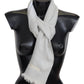 Elegant White Cashmere Scarf Unisex