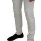 Chic White Denim Pants - Slim Fit Luxury Cotton Blend