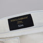 Chic White Denim Pants - Slim Fit Luxury Cotton Blend