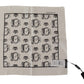 Elegant Men's White Silk Square Scarf