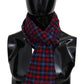 Elegant Checkered Wool Scarf with Fringes