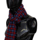 Elegant Checkered Wool Scarf with Fringes