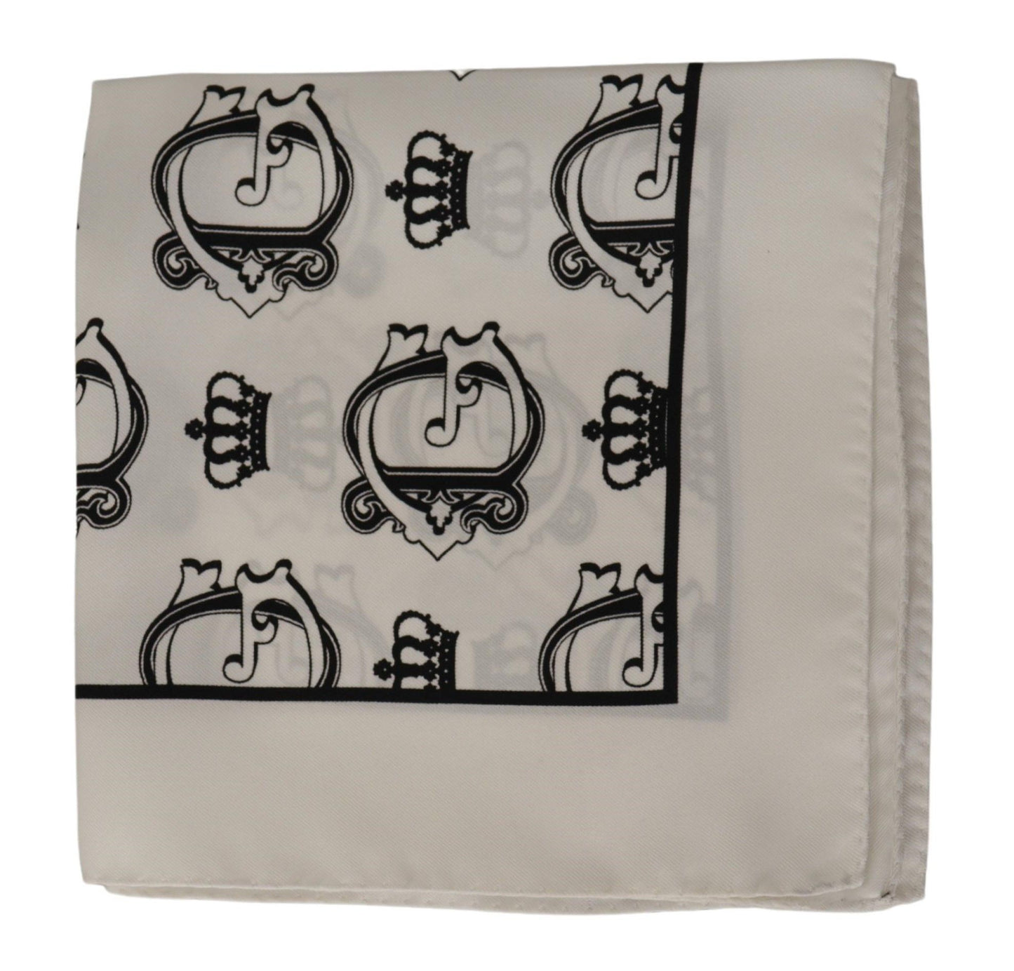 Elegant Men's White Silk Square Scarf