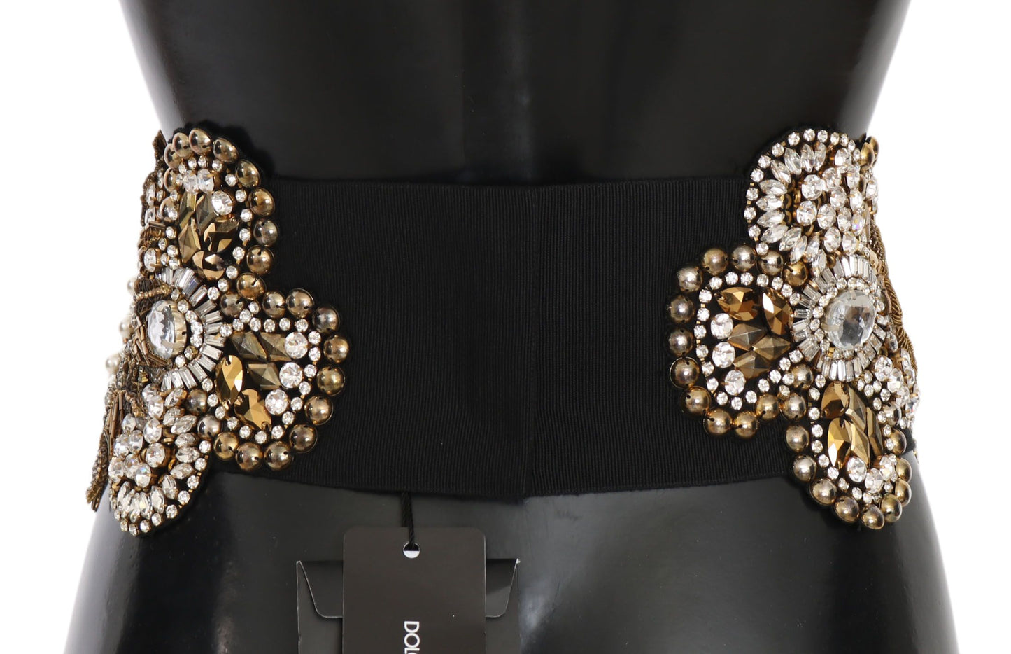 Elegant Crystal Waist Belt with Floral Details