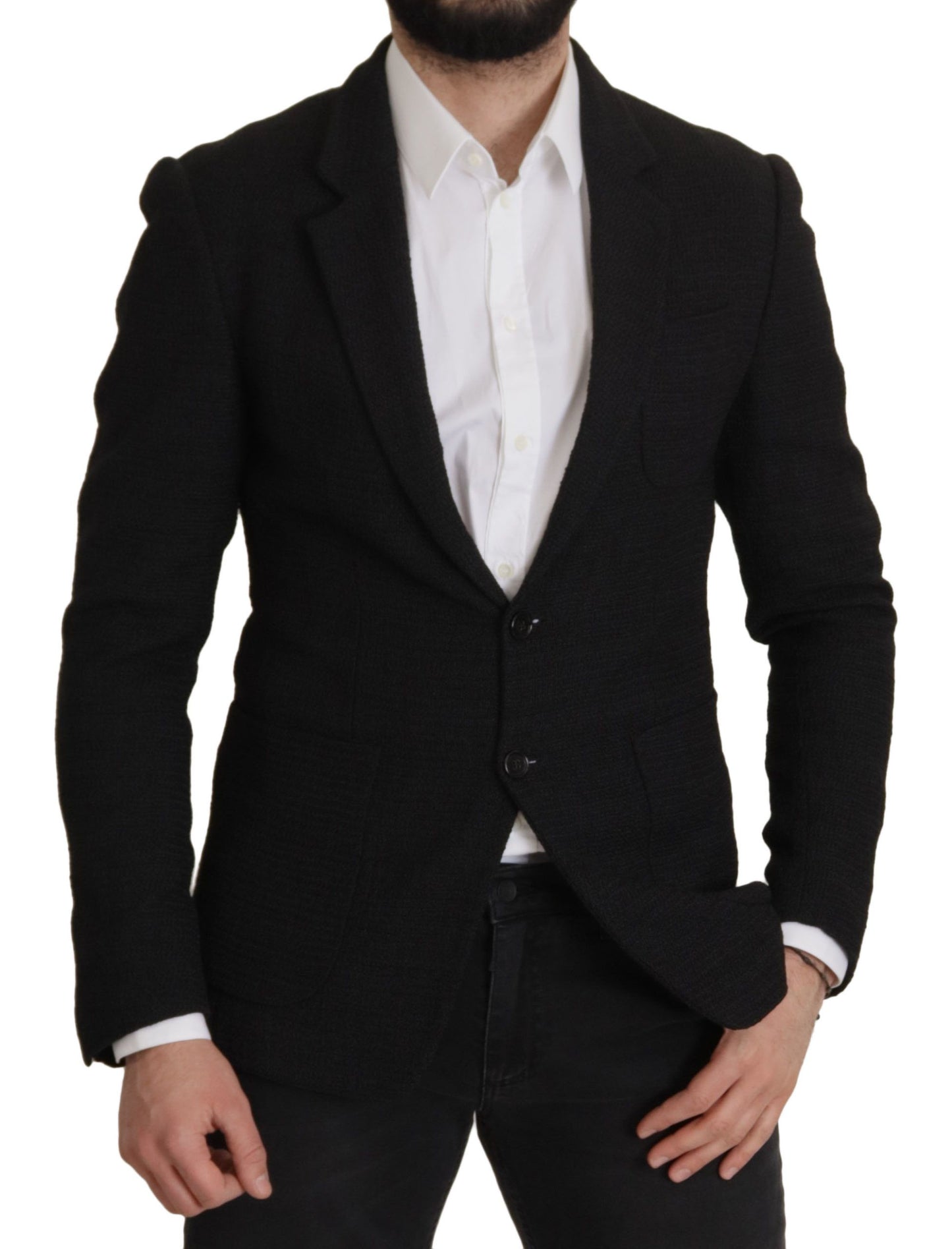 Elegant Single Breasted Wool Blazer