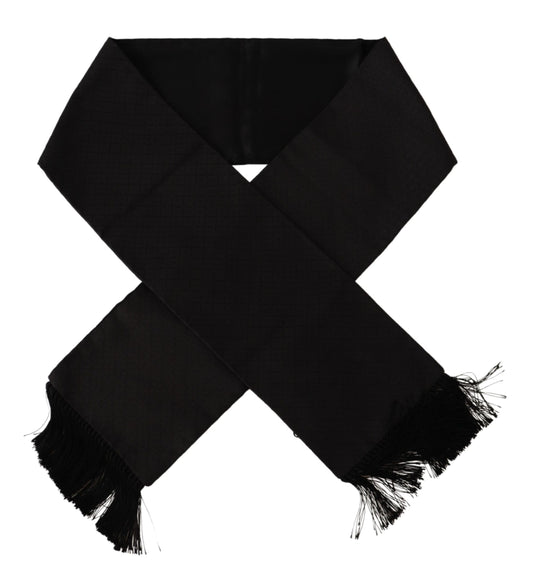 Elegant Black Silk Men's Scarf Wrap