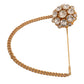 Exquisite Crystal-Embellished Gold Brooch