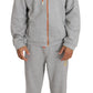 Elegant Gray Cotton Sweatsuit Ensemble