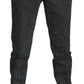 Elegant Black Patterned Men's Dress Pants