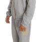 Elegant Gray Cotton Sweatsuit Ensemble