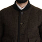 Brown Alpaca Button Down Bomber Coat Jacket