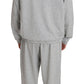 Elegant Gray Cotton Sweatsuit Ensemble