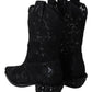 Black Lace Taormina Ankle Cowboy Crystal Shoes