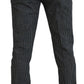 Elegant Black Patterned Men's Dress Pants