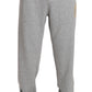 Elegant Gray Cotton Sweatsuit Ensemble