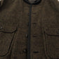 Brown Alpaca Button Down Bomber Coat Jacket