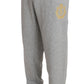 Elegant Gray Cotton Sweatsuit Ensemble