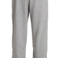 Elegant Gray Cotton Sweatsuit Ensemble