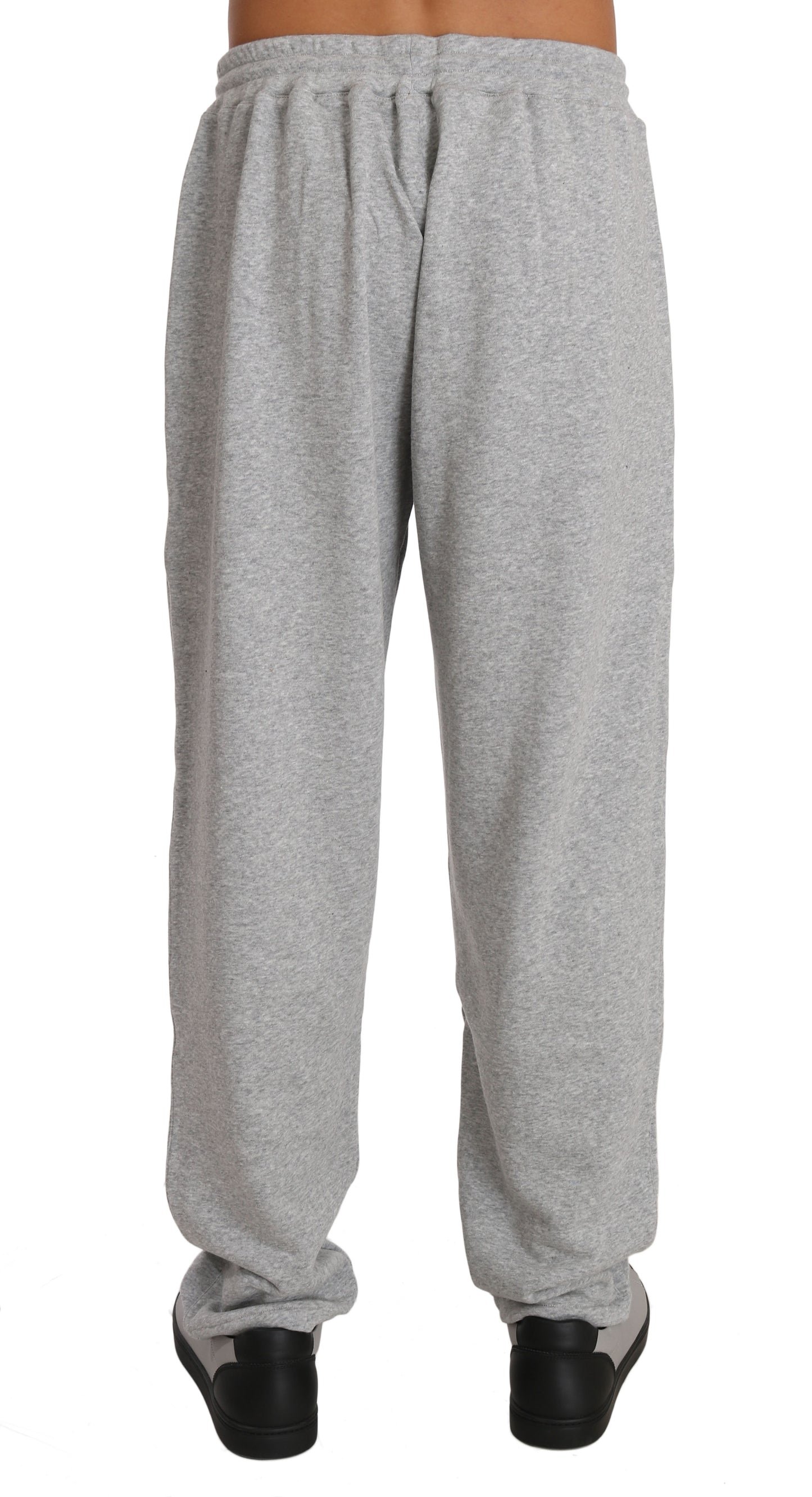 Elegant Gray Cotton Sweatsuit Ensemble