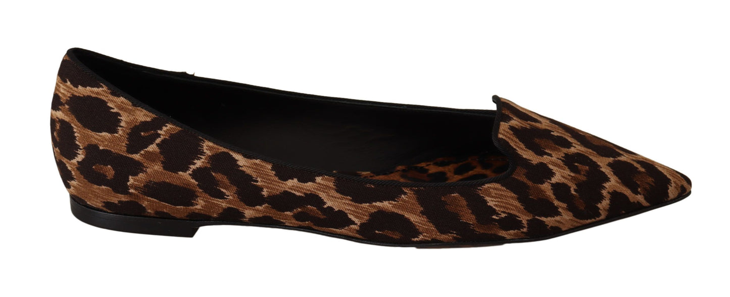 Chic Leopard Print Cotton Loafers