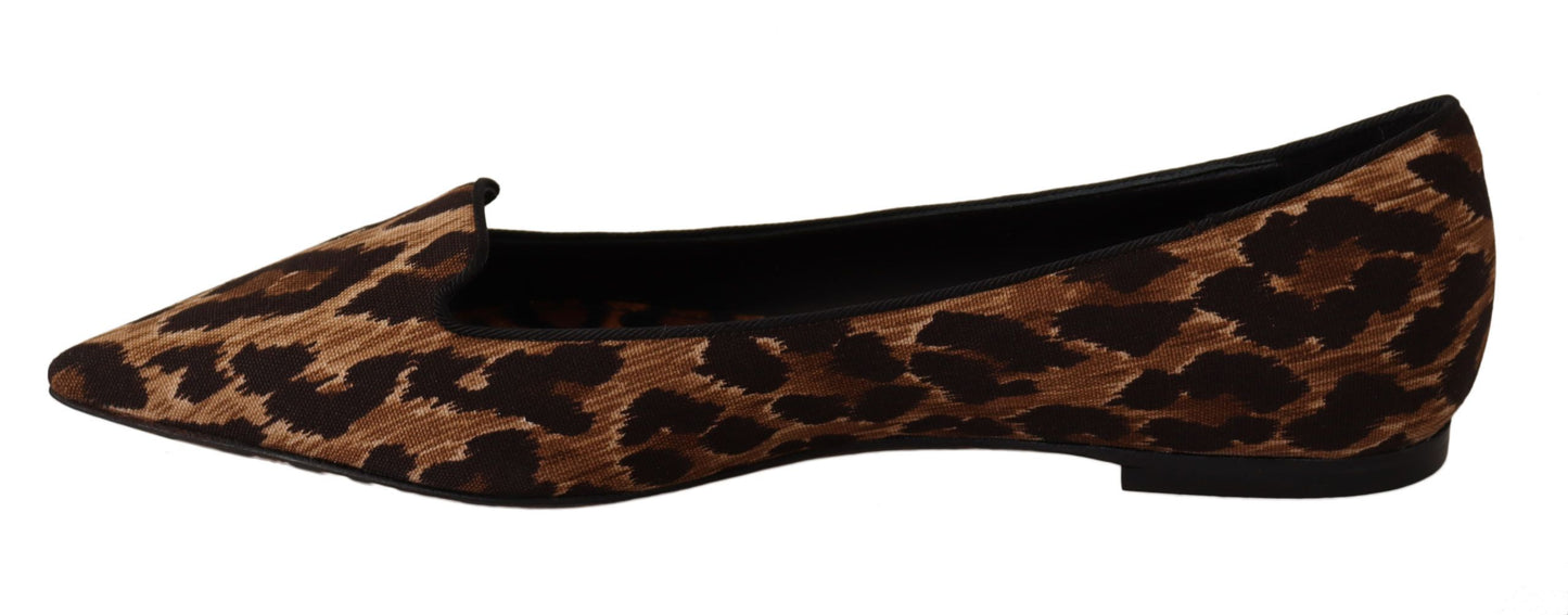 Chic Leopard Print Cotton Loafers