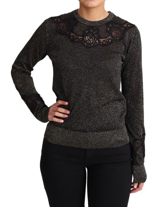 Elegant Gold and Black Lurex Pullover