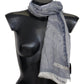 Elegant Cashmere Fringed Scarf in Gray
