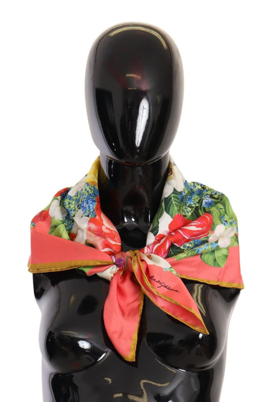 Floral Elegance Silk Square Scarf