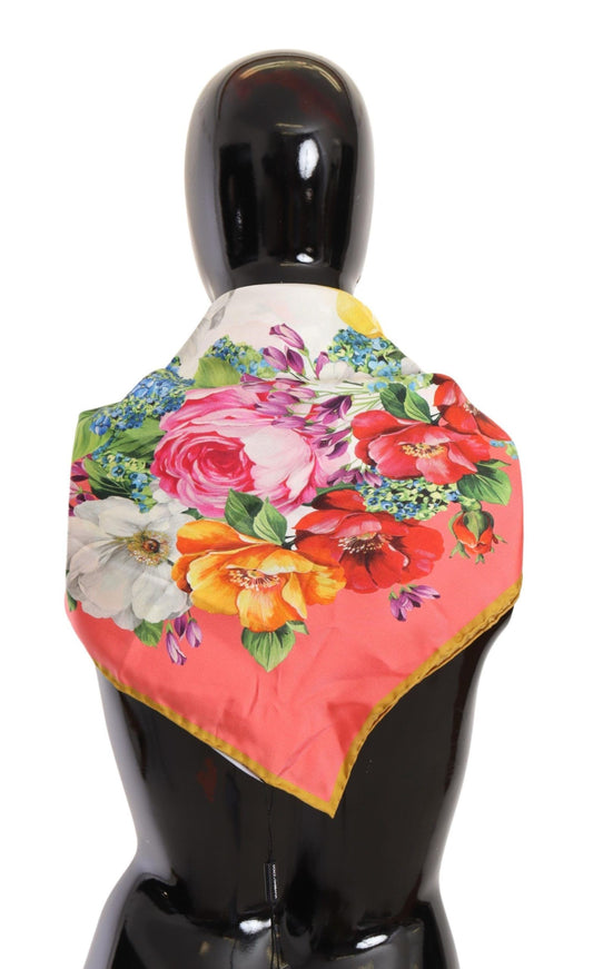 Floral Elegance Silk Square Scarf