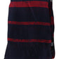 Elegant Striped Wool Scarf with Embroidered Logo