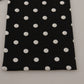 Black Silk Skinny Polka Dot Mens Scarf Wrap Shawl Scarf