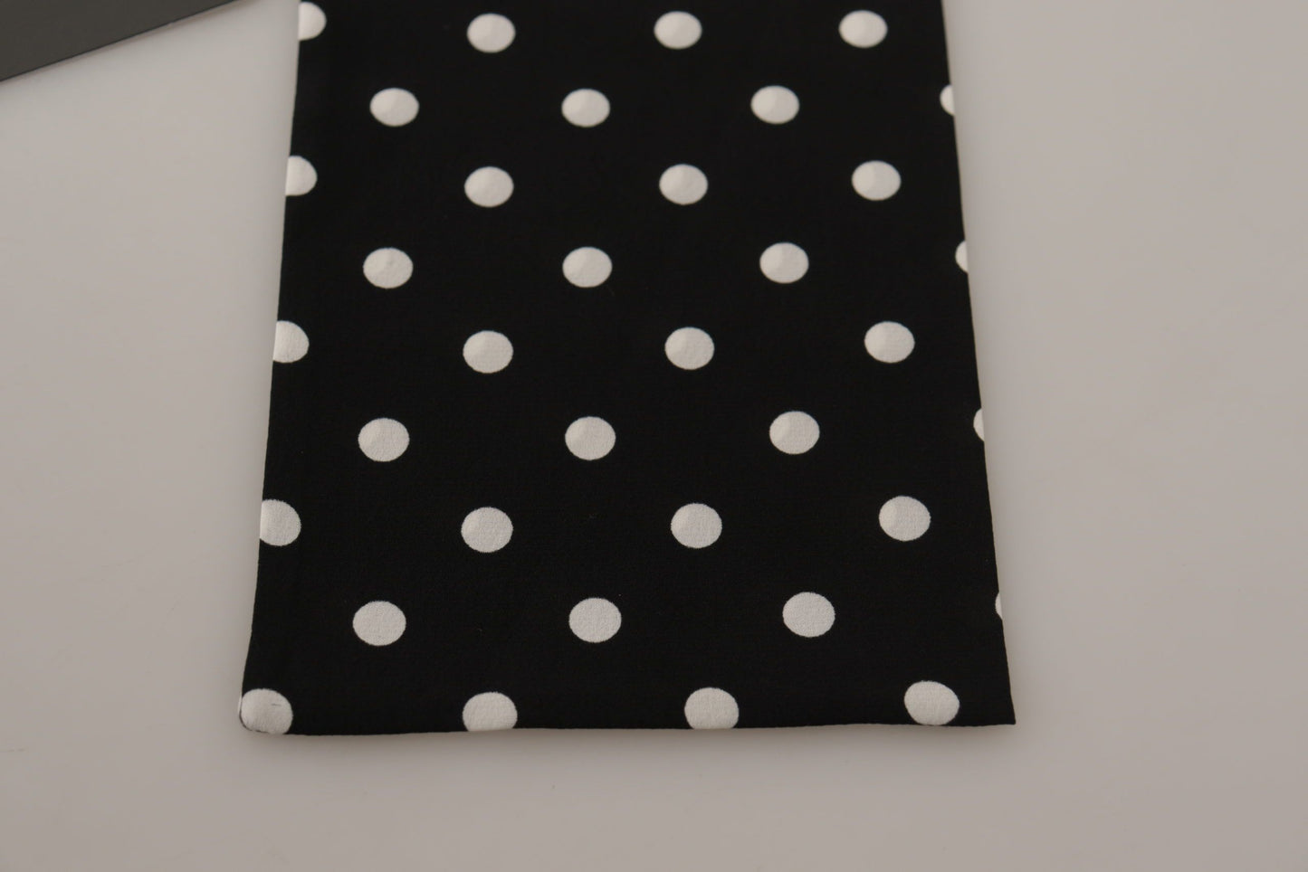 Black Silk Skinny Polka Dot Mens Scarf Wrap Shawl Scarf