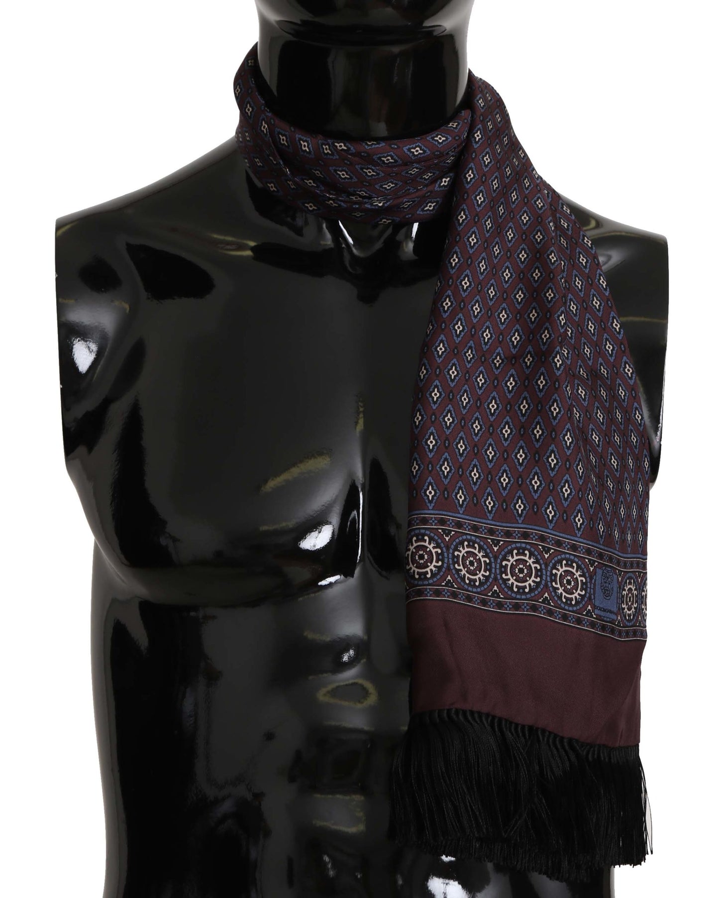 Elegant Silk Maroon Baroque Men's Scarf