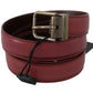 Elegant Pink Leather Belt for Men