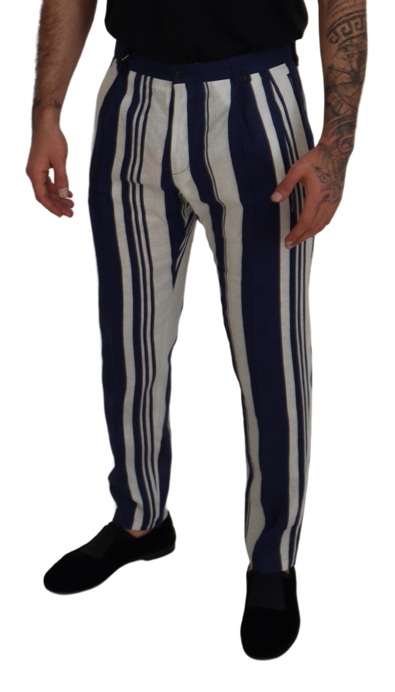 Elegant Striped Linen Pants for Men