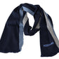 Elegant Striped Wool Scarf with Logo Embroidery