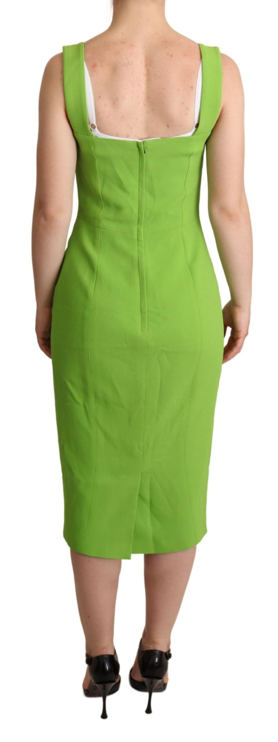 Sleek Square Neck Mid-Length Dress