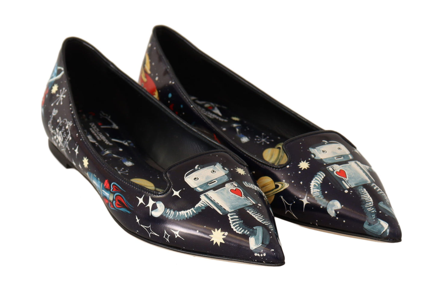 Elegant Outer Space Print Flat Loafers