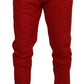 Elegant Slim Fit Crimson Chinos