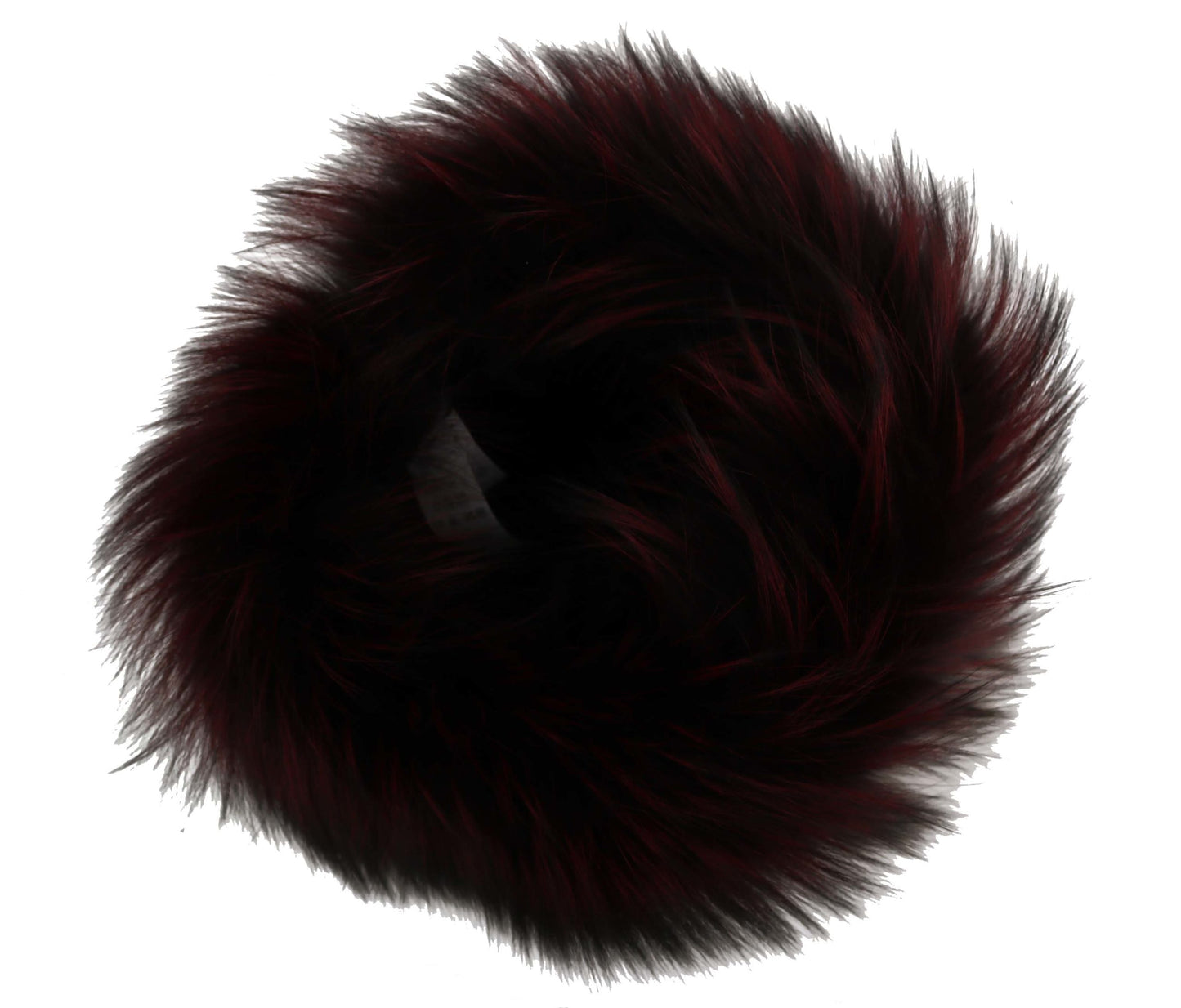 Elegant Maroon Black Silver Fox Fur Cossack Hat