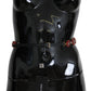 Elegant Crystal-Embellished Leather Belt