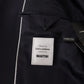 Elegant Navy Wool Blend Slim Blazer
