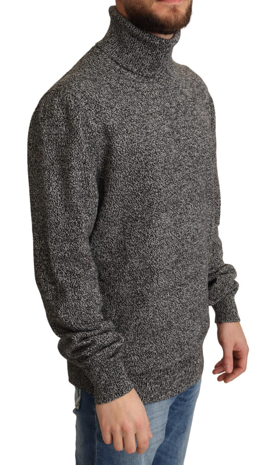 Gray Turtle Neck Cashmere Pullover Sweater