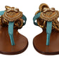 Blue Leather Devotion Flats Sandals