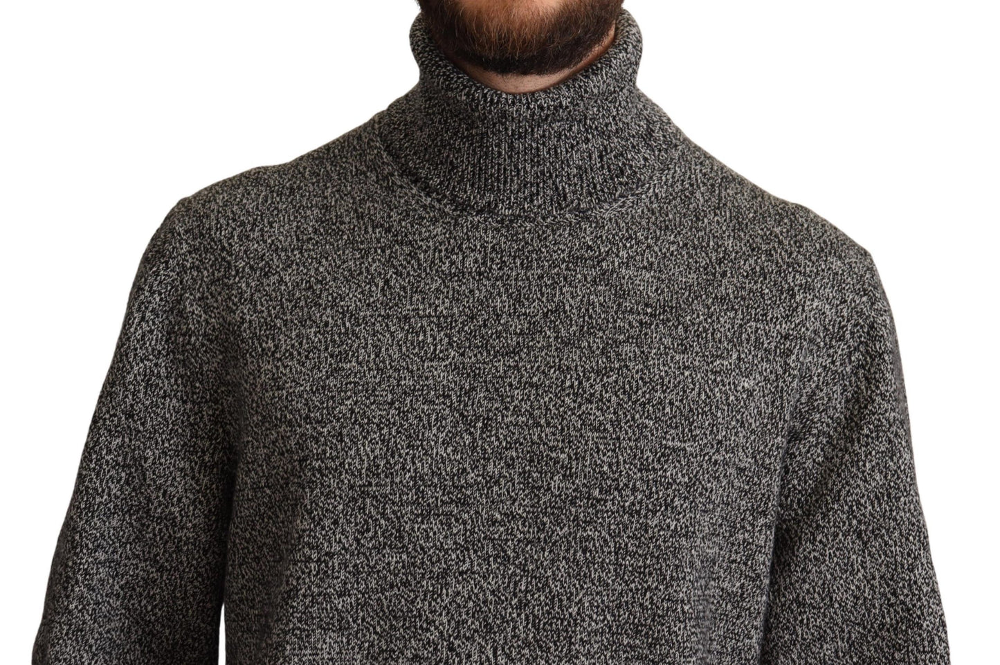 Gray Turtle Neck Cashmere Pullover Sweater