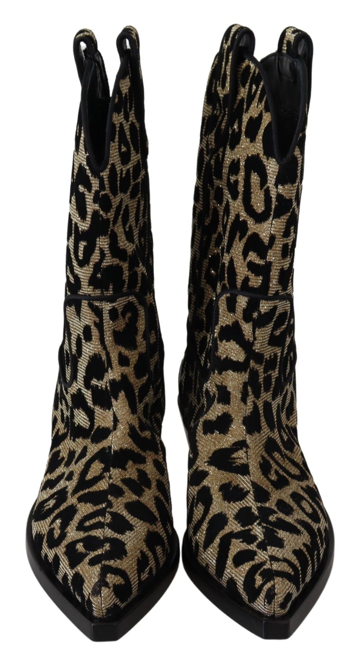 Gold Black Western-Inspired Luxe Boots