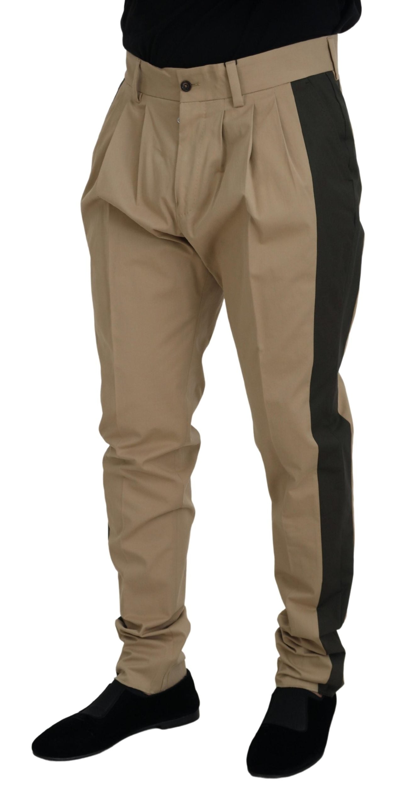 Brown Black Cotton Chino Men Pants