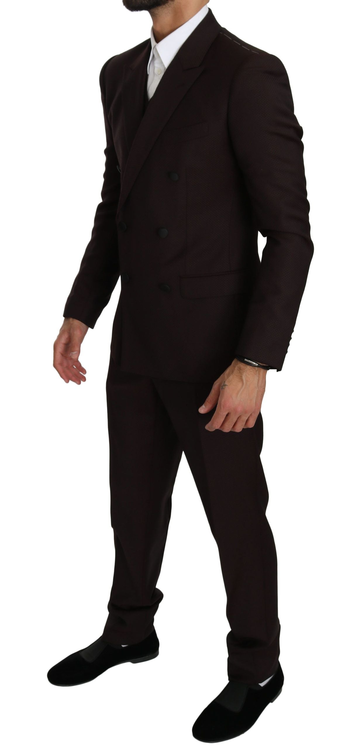 Bordeaux Baroque Slim Fit Three-Piece Suit